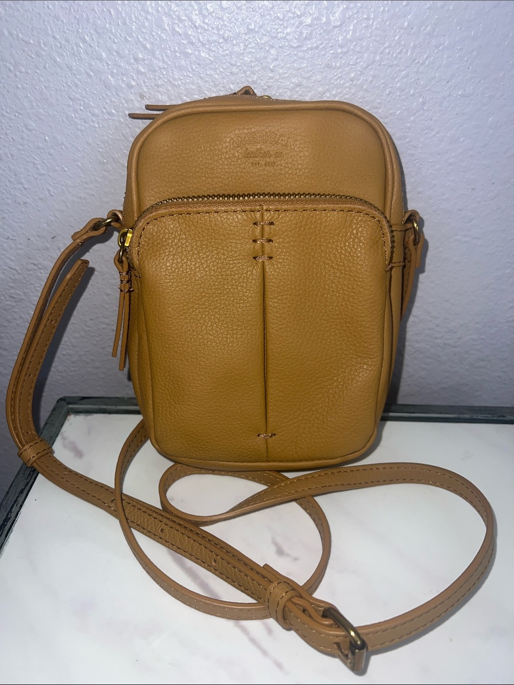 American Leather Co Crossbody Bag in Tan